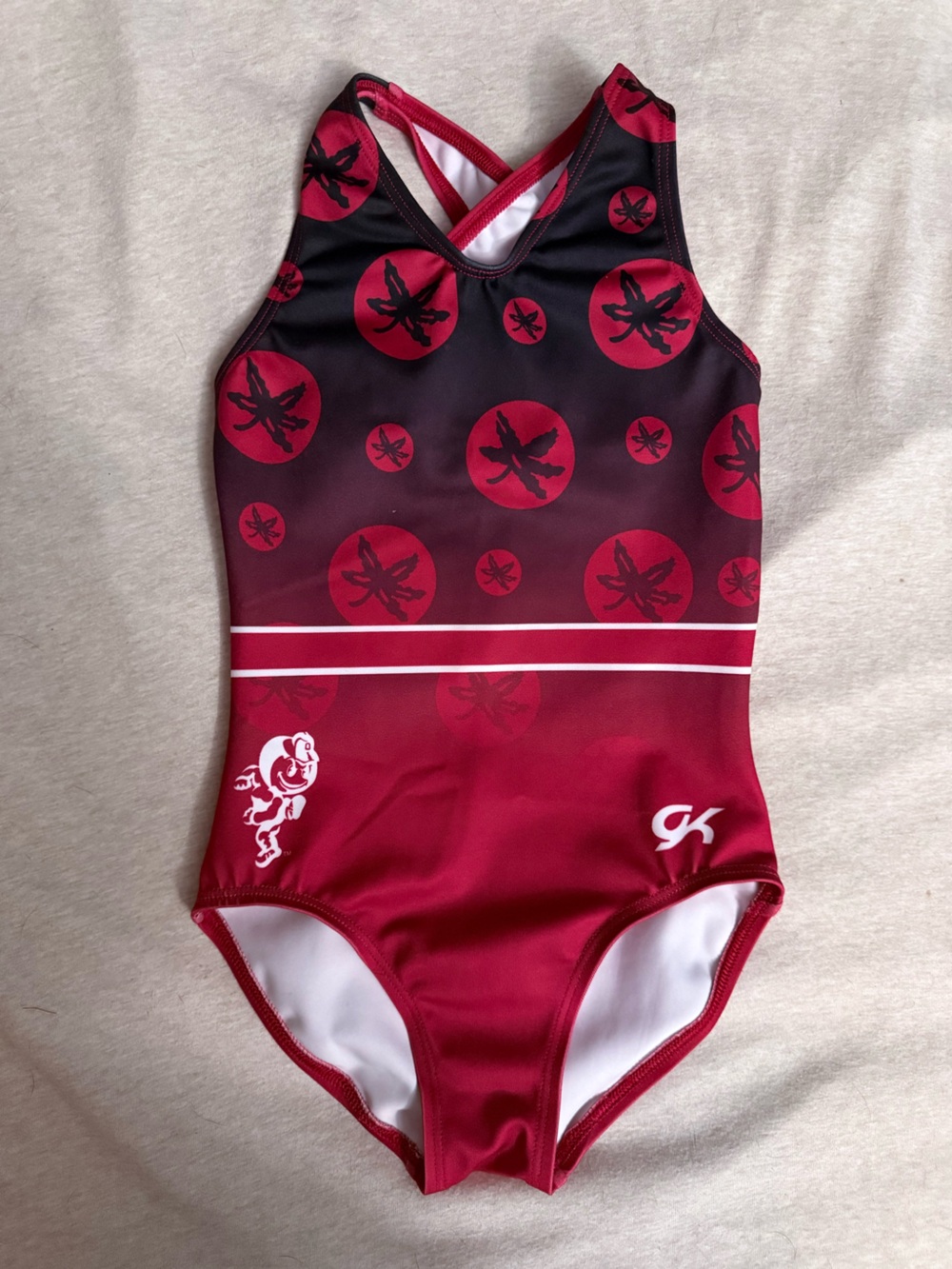 GK Kids Red and Black Graphic One-Piece leotard